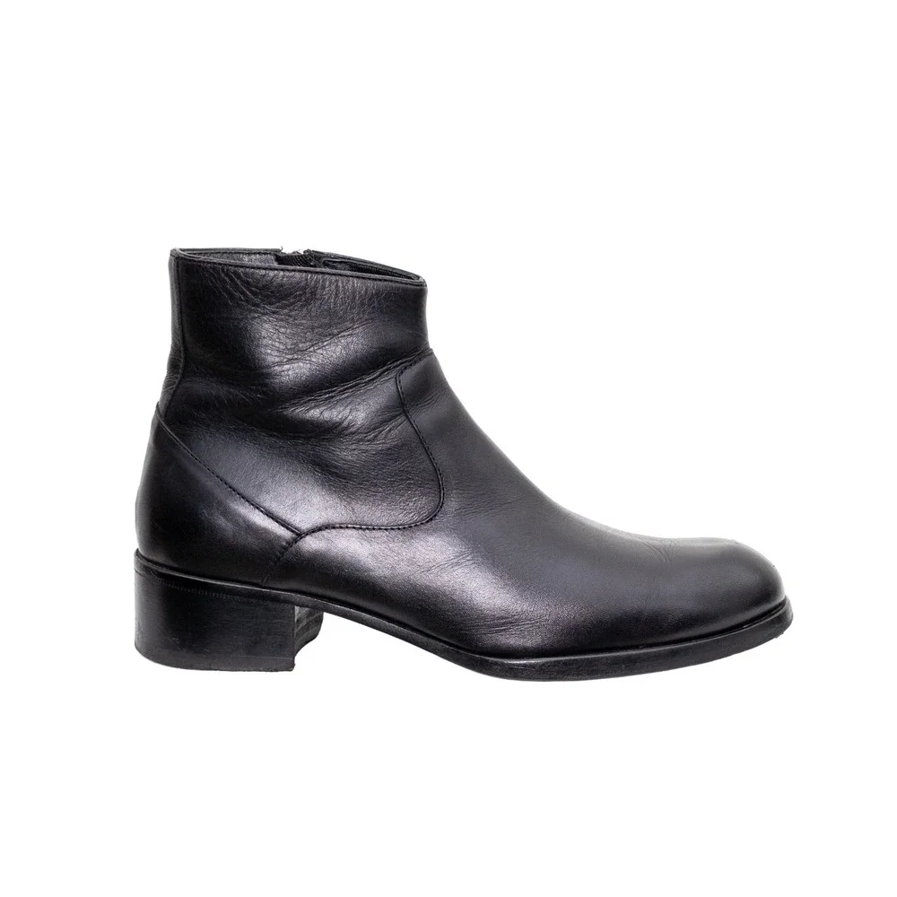 MR. HARE Size 8.5 Trane Black Leather Side Zipper Ankle Boots UK 6 US‎ 7 EU 40